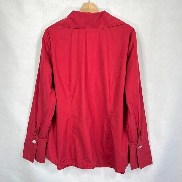 Talbots Woman Button Down Shirt 18 Crisp Clean Classic Bold Academia Career 18W - Picture 4 of 5